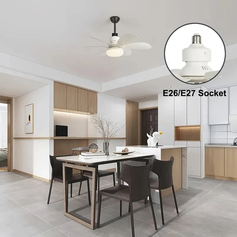 🏆LAST DAY SALE 30% OFF🔥Smart LED Ceiling Fan Light – 20.5” Ultra-Quiet with Remote 🎯 | E27 + FREE B22 Adapter 🔌 | For Bedroom 😴, Kitchen 👩‍🍳 & Garage 🛠️ – UK Ready! 🇬🇧