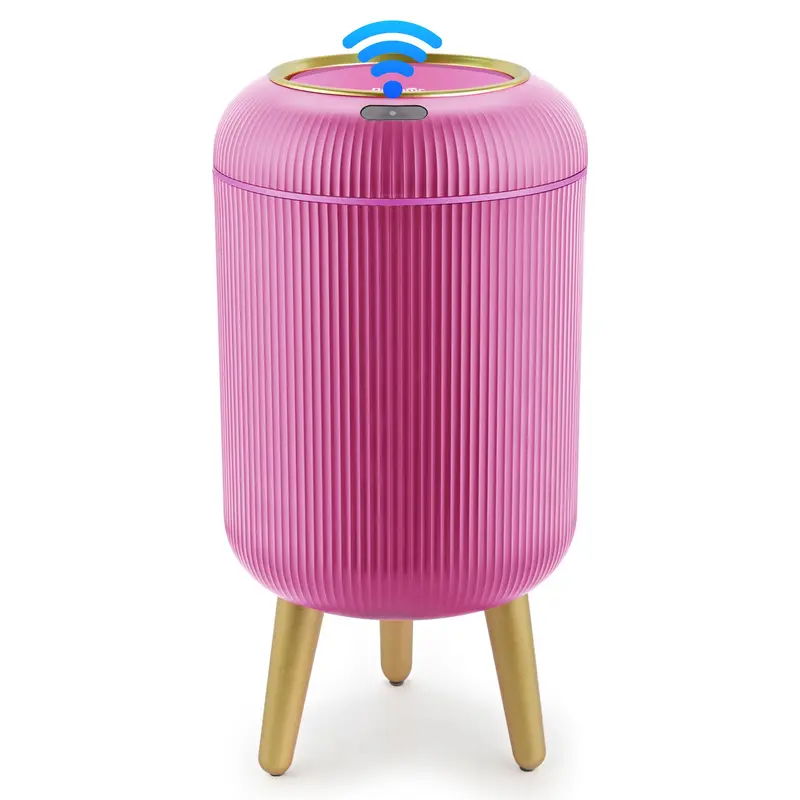 Qcncln Smart Induction Waterproof Trash Can for Bathroom, Bedroom, Office Nordic Style, Household Items Saving Space Motion Sensor Multifunctional Home Goods Environmentally Friendly Automatic summerwins