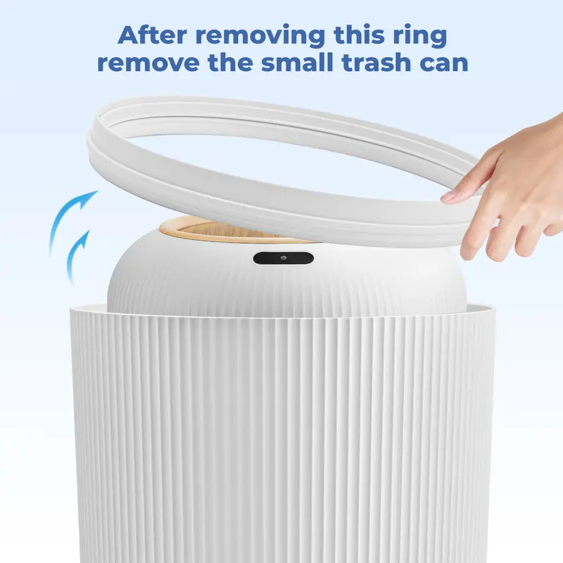 Qcncln Smart Induction Waterproof Trash Can for Bathroom, Bedroom, Office Nordic Style, Household Items Saving Space Motion Sensor Multifunctional Home Goods Environmentally Friendly Automatic summerwins