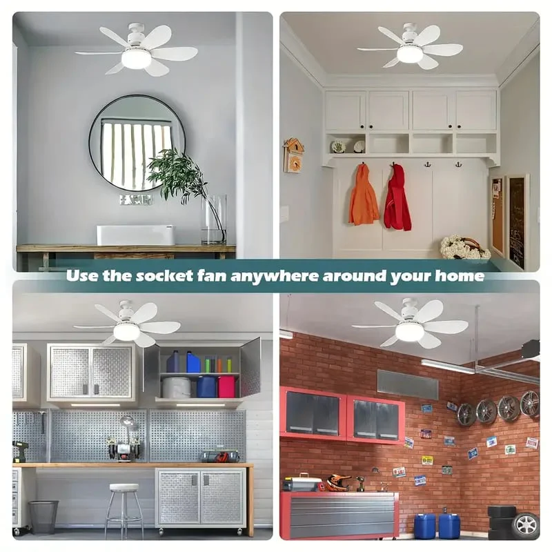 🏆LAST DAY SALE 30% OFF🔥Smart LED Ceiling Fan Light – 20.5” Ultra-Quiet with Remote 🎯 | E27 + FREE B22 Adapter 🔌 | For Bedroom 😴, Kitchen 👩‍🍳 & Garage 🛠️ – UK Ready! 🇬🇧