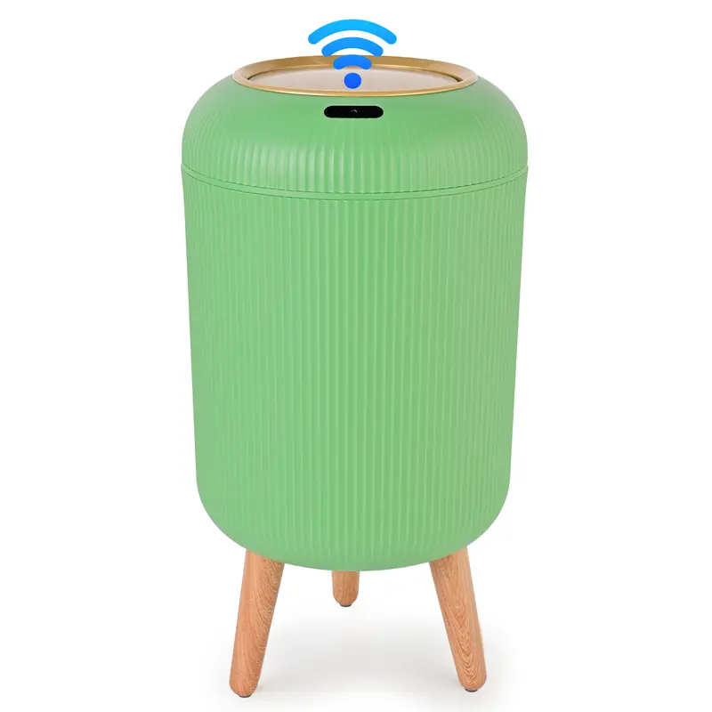 Qcncln Smart Induction Waterproof Trash Can for Bathroom, Bedroom, Office Nordic Style, Household Items Saving Space Motion Sensor Multifunctional Home Goods Environmentally Friendly Automatic summerwins