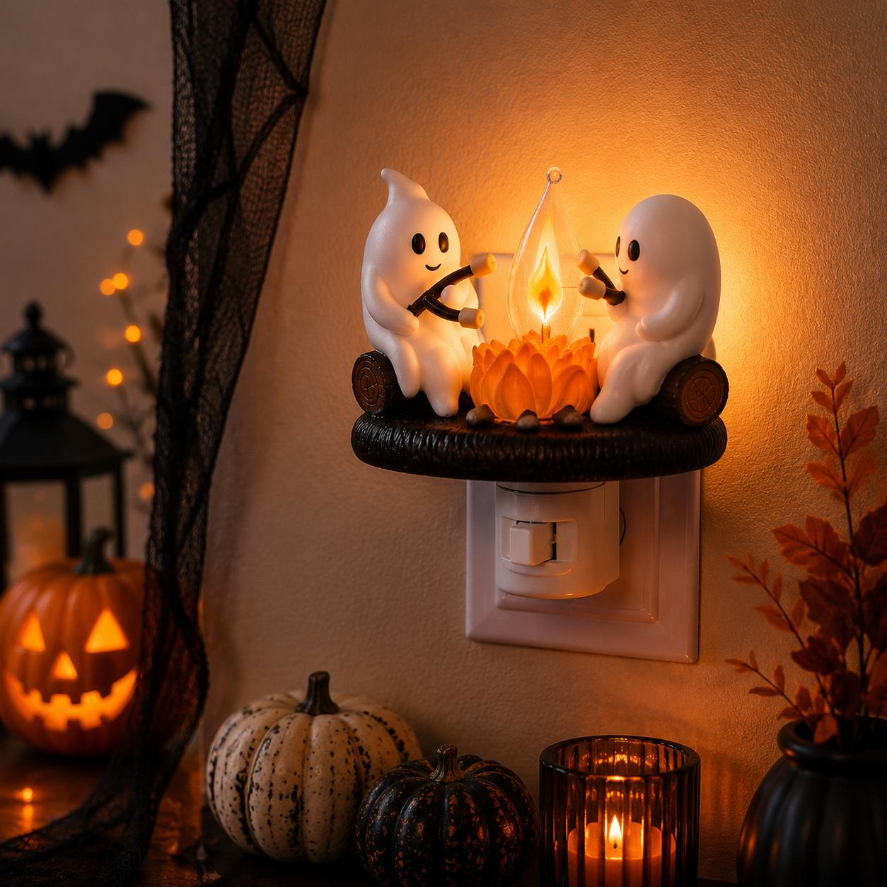 Ghost Campfire Night Light,2026 Ghost Campfire Flickering Nightlight, 3D LED Small Faux Campfire Night Light, Funny Halloween Nightlight Indoor Decorations, Spooky Halloween Decor, Halloween Party Decorations, Halloween Gift Ghost Campfire Night Light,2026 Ghost Campfire Flickering Nightlight, 3D LED Small Faux Campfire Night Light, Funny Halloween Nightlight Indoor Decorations, Spooky Halloween Decor, Halloween Party Decorations, Halloween Gift