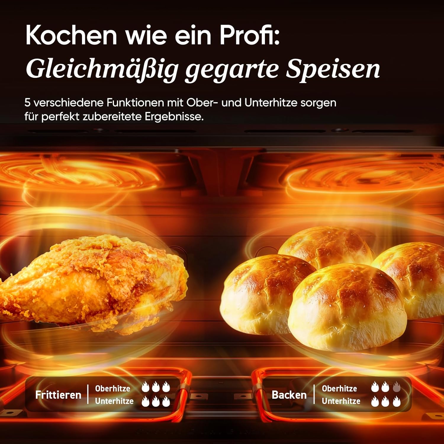 Heißluftfritteuse 2 Kammern, Dual Blaze TwinFry 10L Airfryer, mit 4 Heizrohren und flexiblen Kammern, gleichmäßige Hitzeverteilung, Temperatur bis 240 Grad C, Schwarz, TF102S