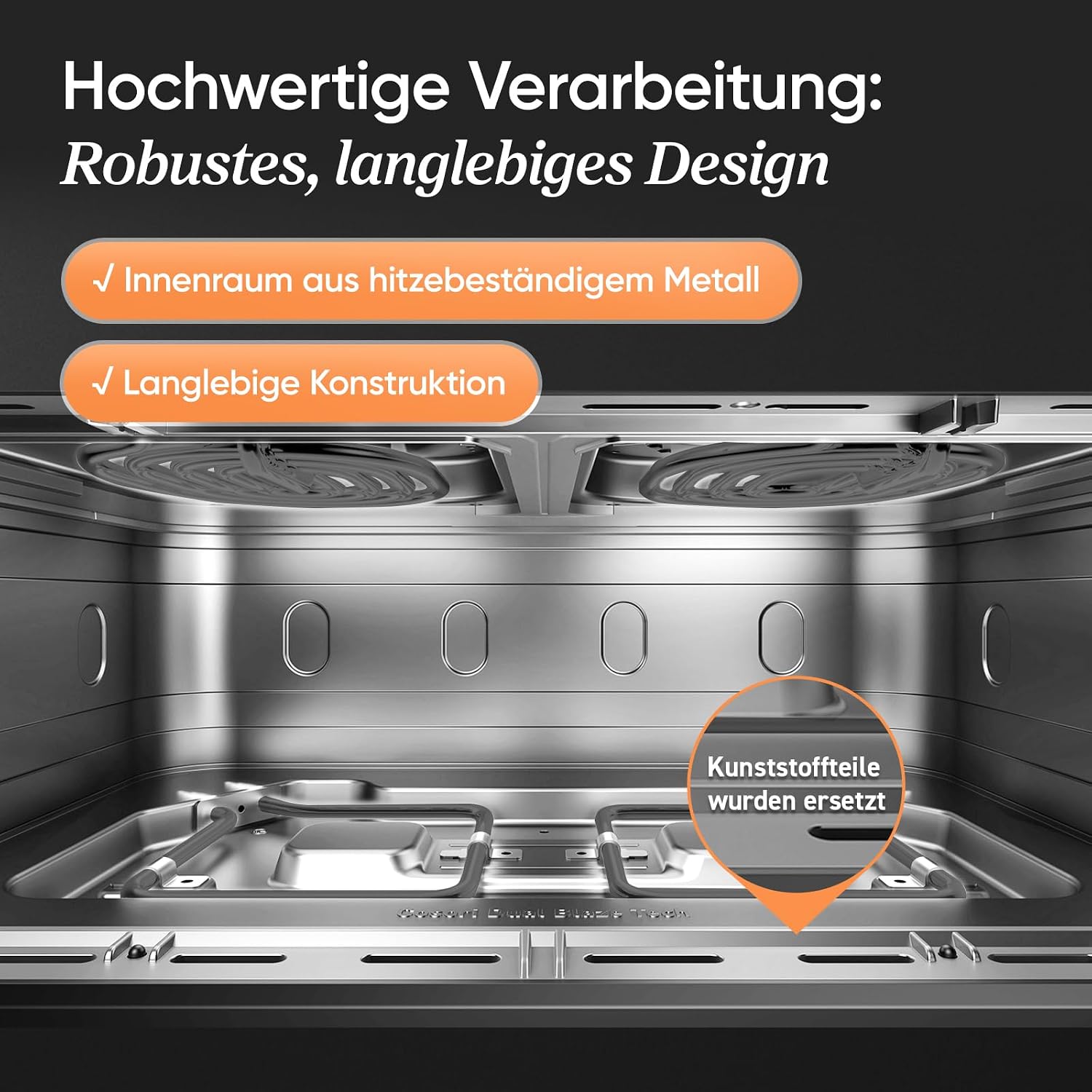 Heißluftfritteuse 2 Kammern, Dual Blaze TwinFry 10L Airfryer, mit 4 Heizrohren und flexiblen Kammern, gleichmäßige Hitzeverteilung, Temperatur bis 240 Grad C, Schwarz, TF102S
