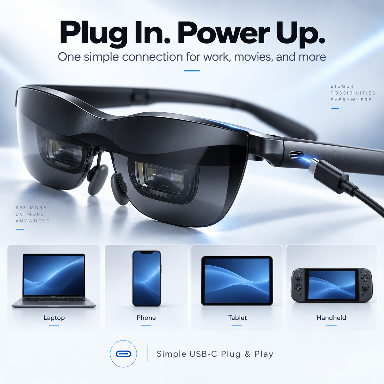 VisionPro X1™ XR Display Glasses | 267" Cinematic Screen With Spatial Sound