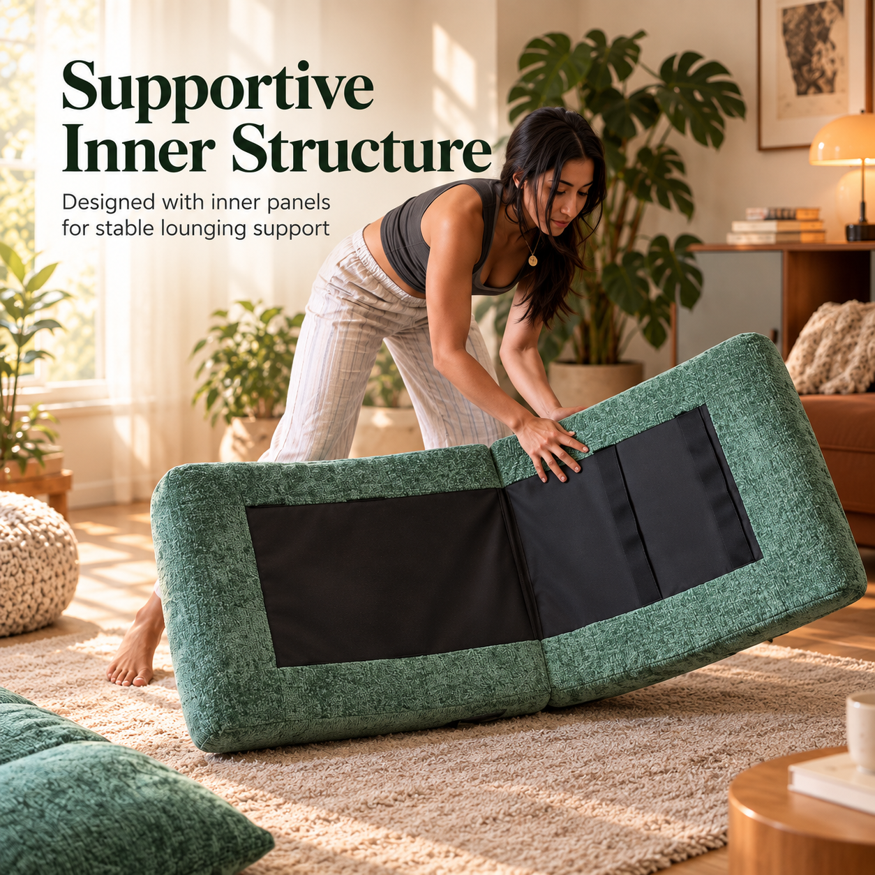 CozyArc U-Shaped Lounge Chair with Bluetooth Speaker & Gentle Heating