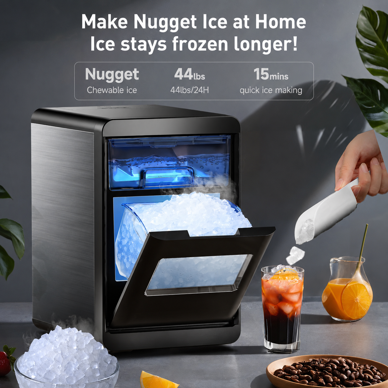  QCNLCN Pearl L1 Plus Nugget Ice Maker
