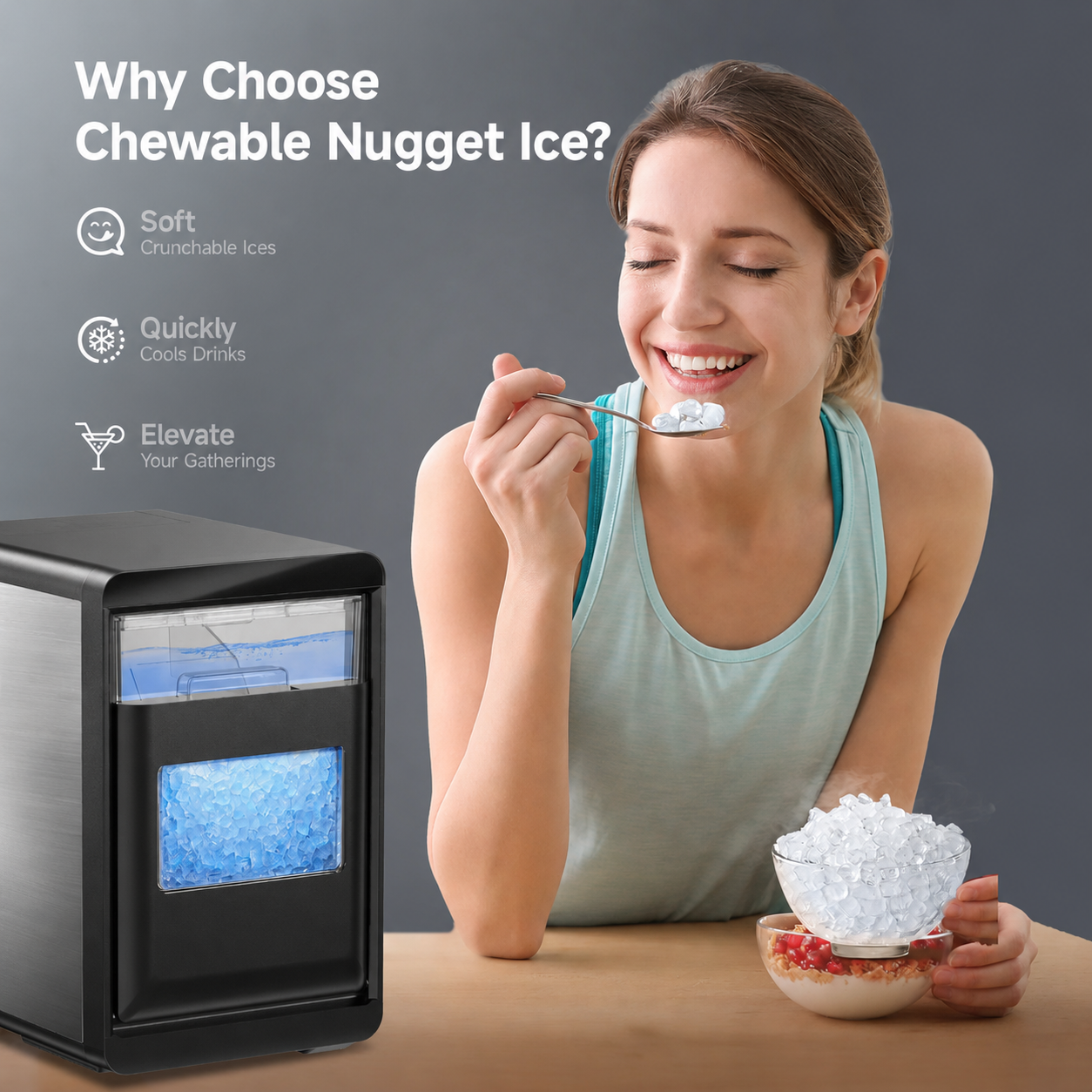  QCNLCN Pearl L1 Plus Nugget Ice Maker