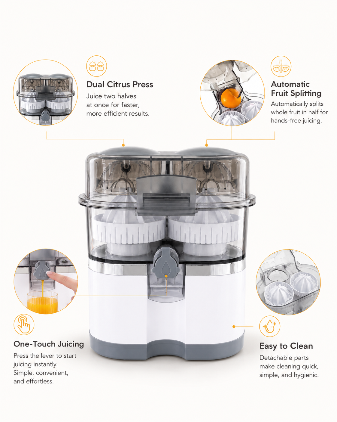 2026 New Multifunctional Juicer ，Household Lemon Juicer, Electric Orange Juice Extractor, Pulp and Juice Separation.