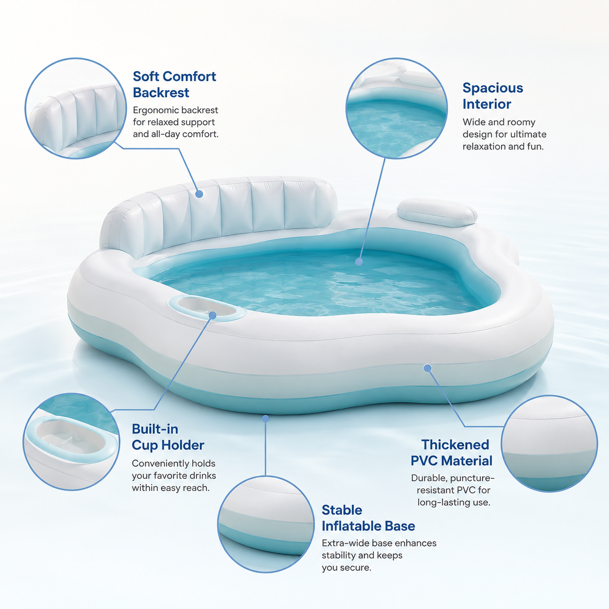 Foldable Inflatable Lounge Pool