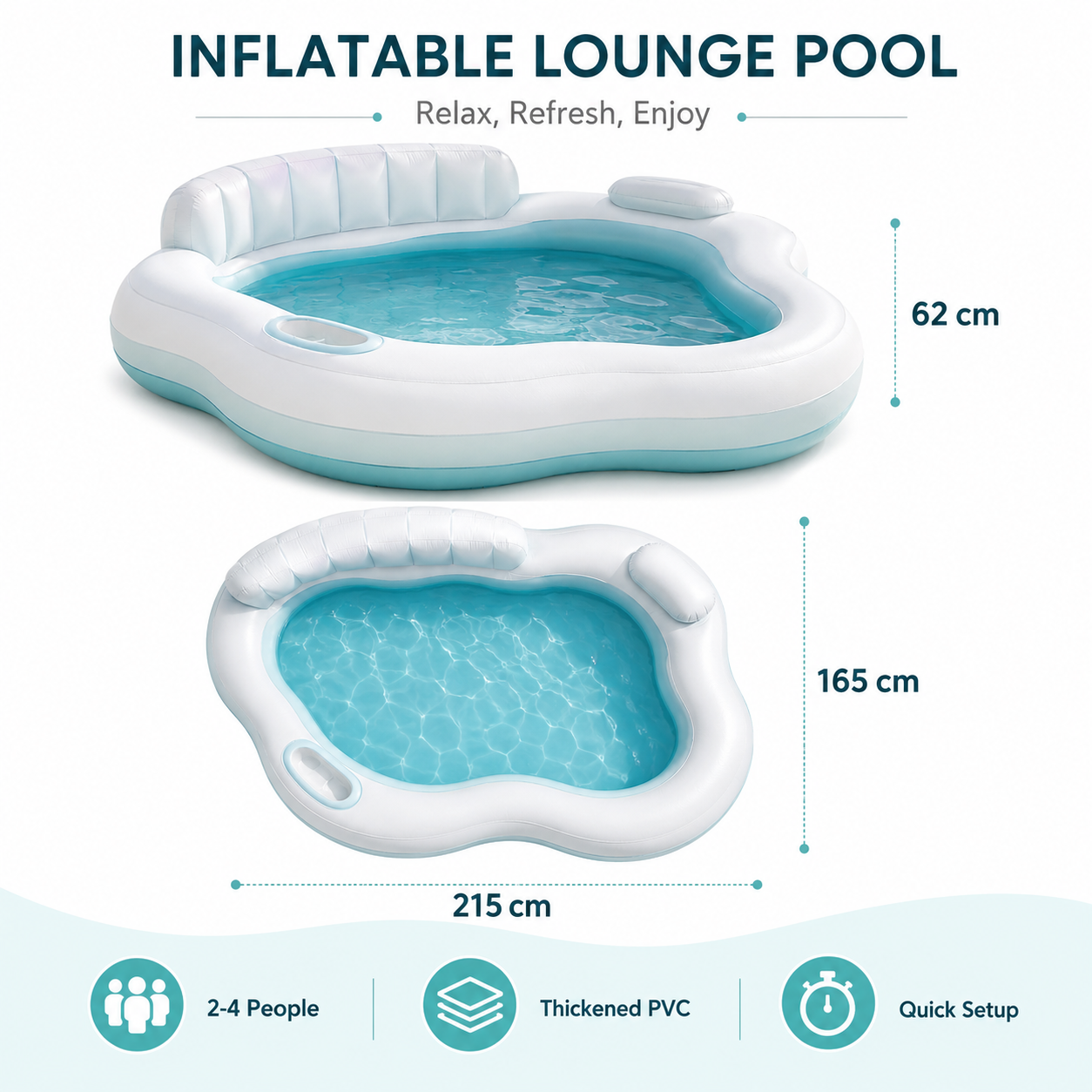 Foldable Inflatable Lounge Pool