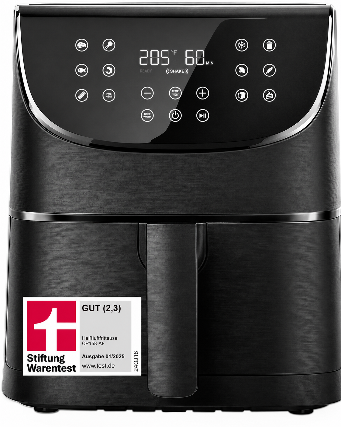 Heißluftfritteuse 2 Kammern, Dual Blaze TwinFry 10L Airfryer, mit 4 Heizrohren und flexiblen Kammern, gleichmäßige Hitzeverteilung, Temperatur bis 240 Grad C, Schwarz, TF102S