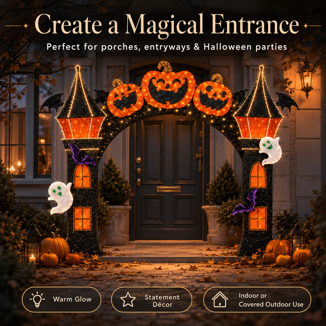 Lighted Halloween Entrance Arch