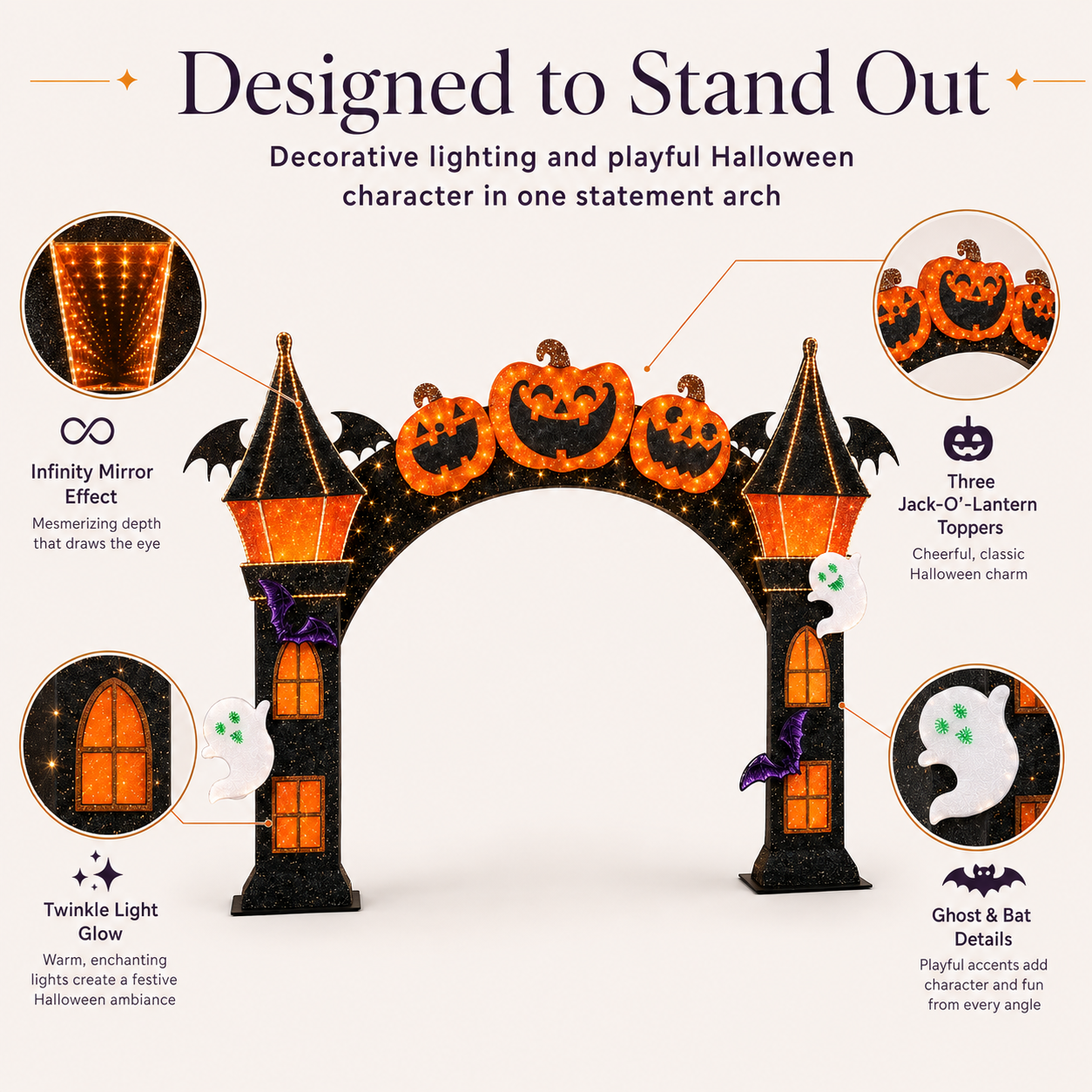 Lighted Halloween Entrance Arch