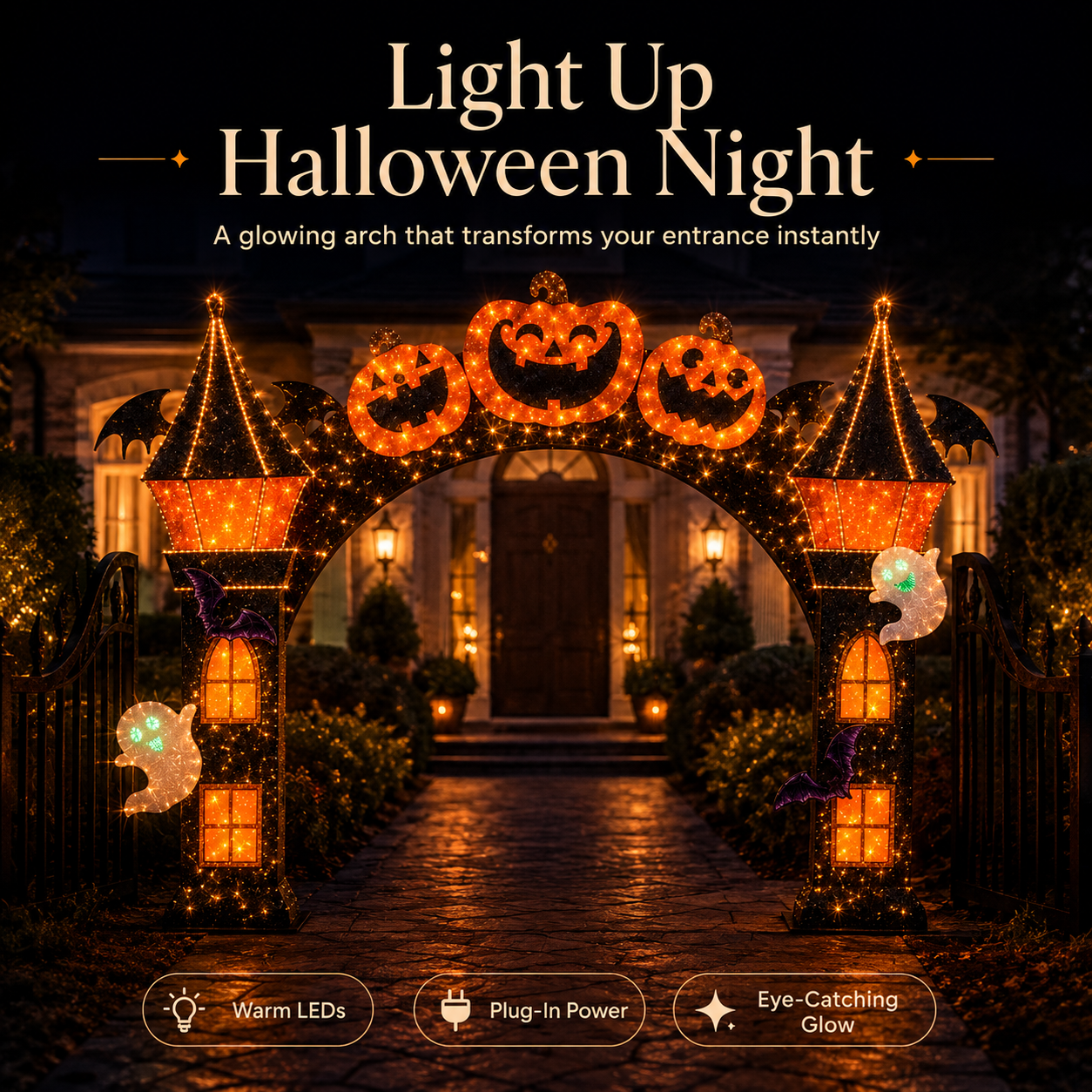 Lighted Halloween Entrance Arch
