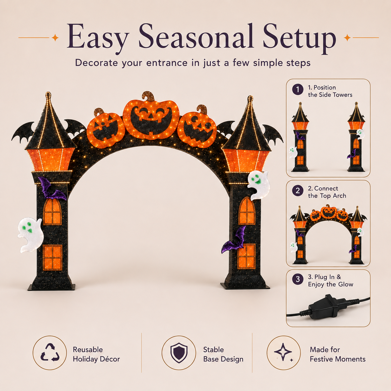Lighted Halloween Entrance Arch