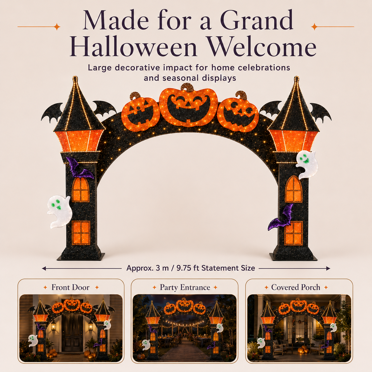 Lighted Halloween Entrance Arch