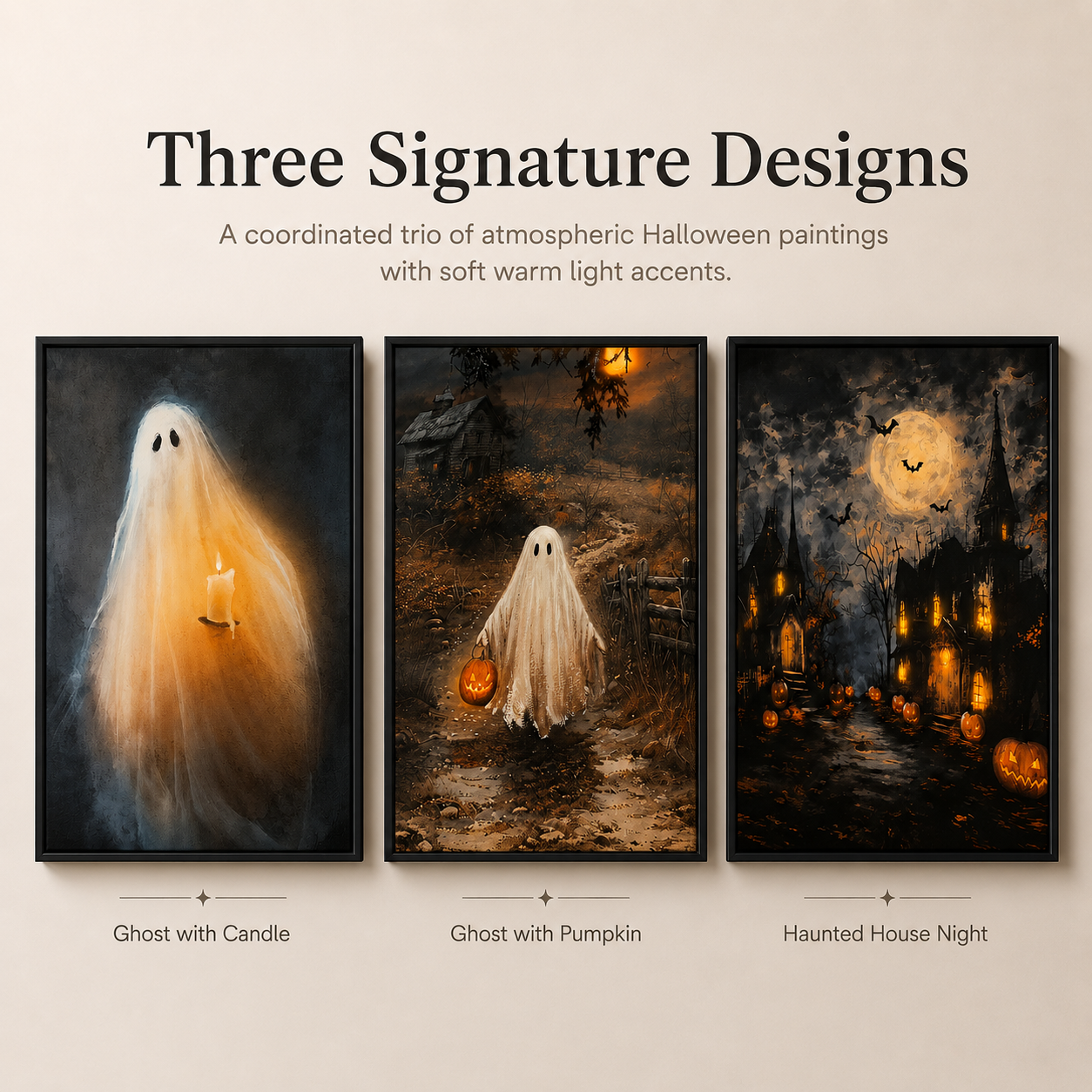 3-Piece HalloweenLED Canvas Set
