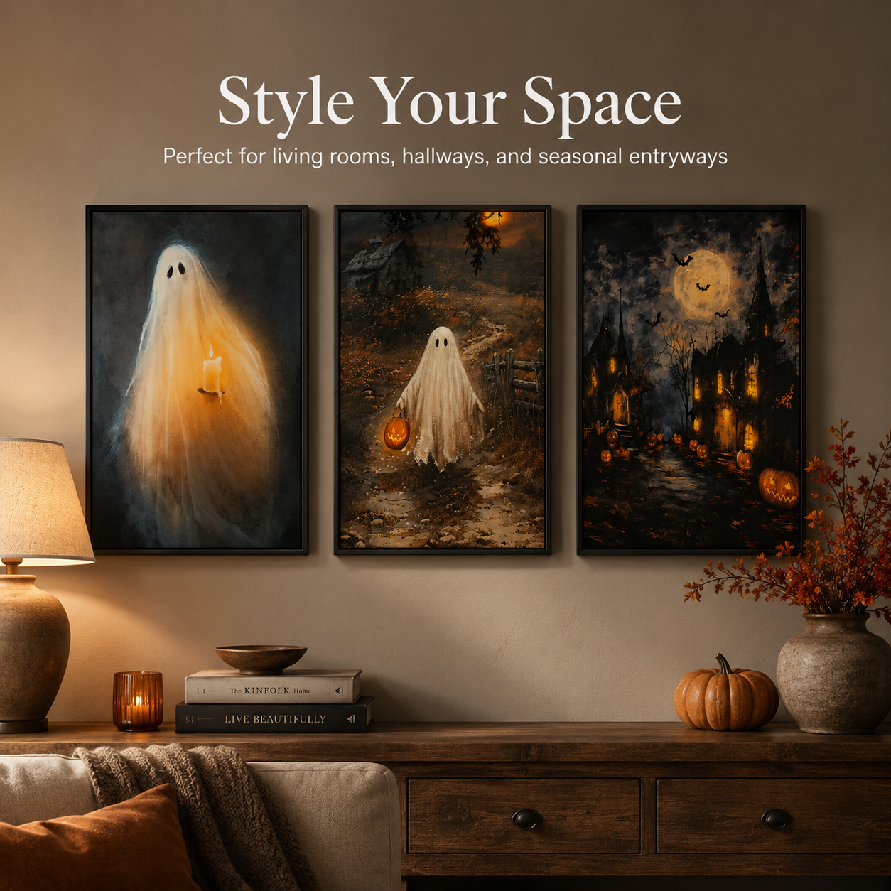 3-Piece HalloweenLED Canvas Set