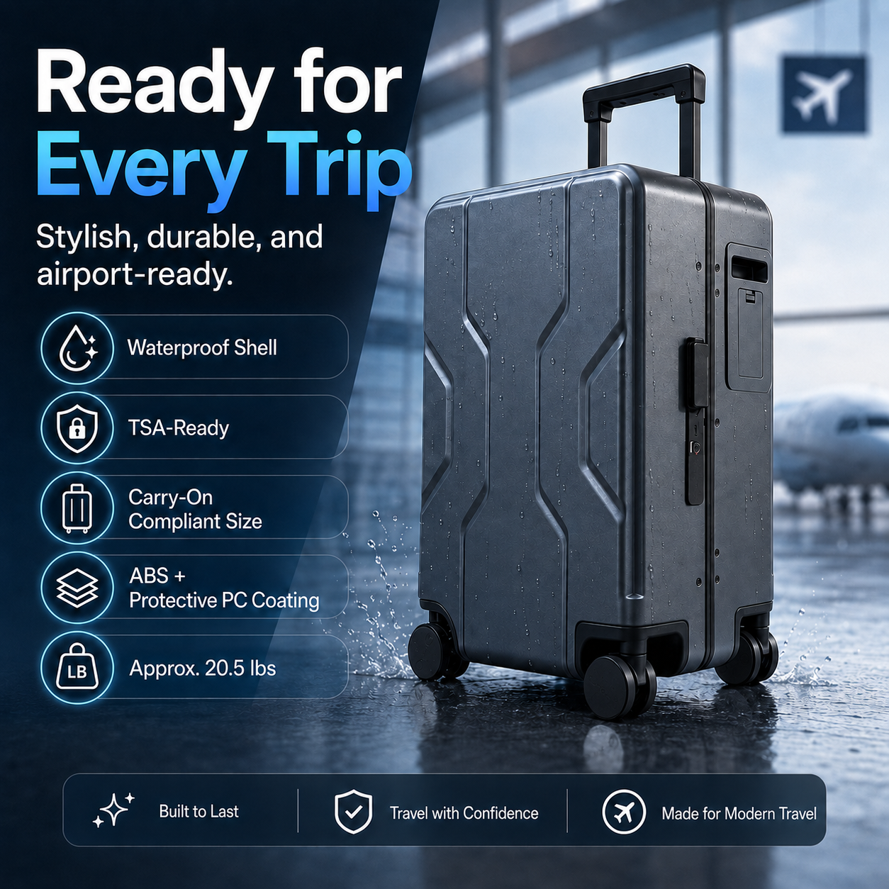 Auto-Follow Smart Suitcase – 33L with Remote & App | Space Suitcases