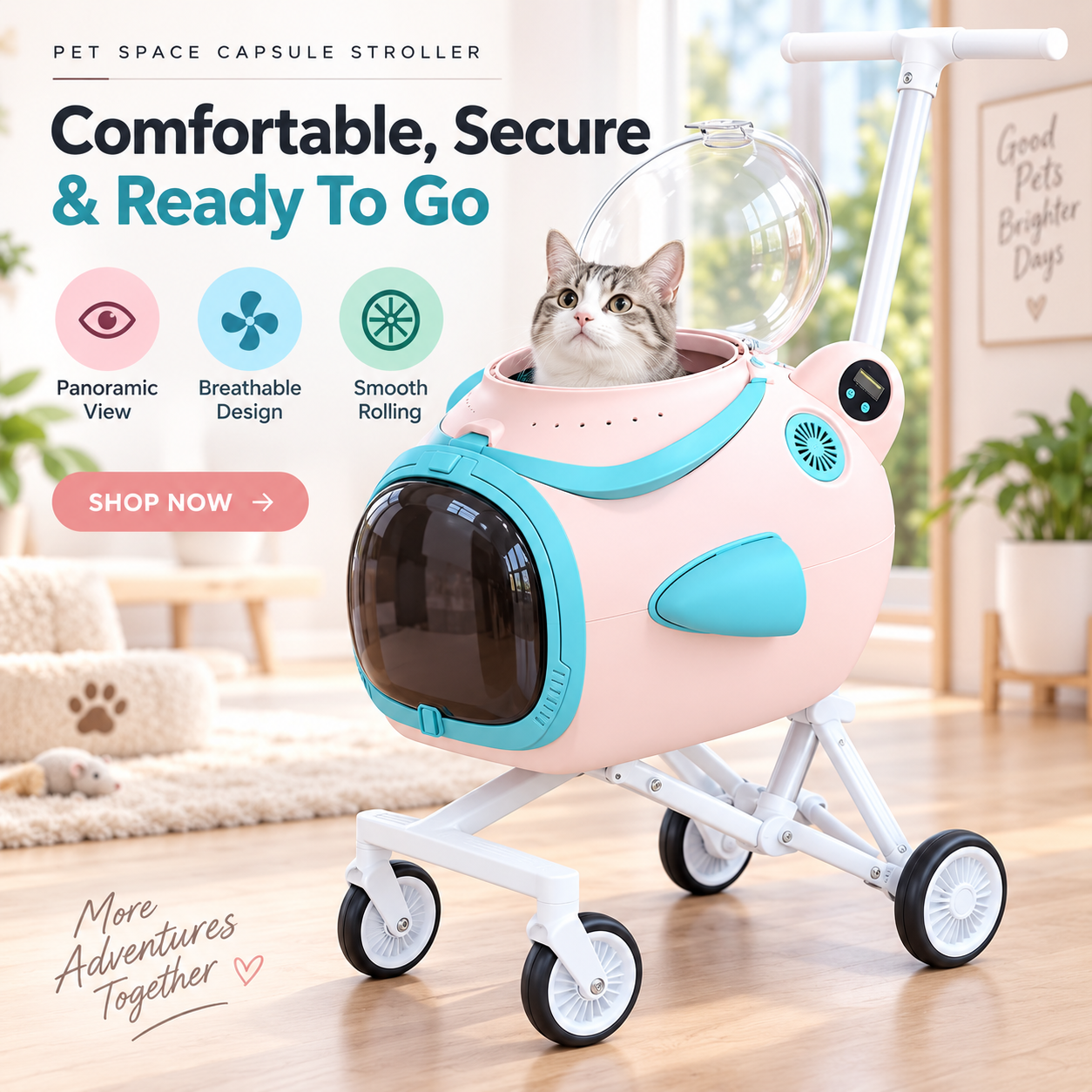Detachable Capsule Pet Stroller