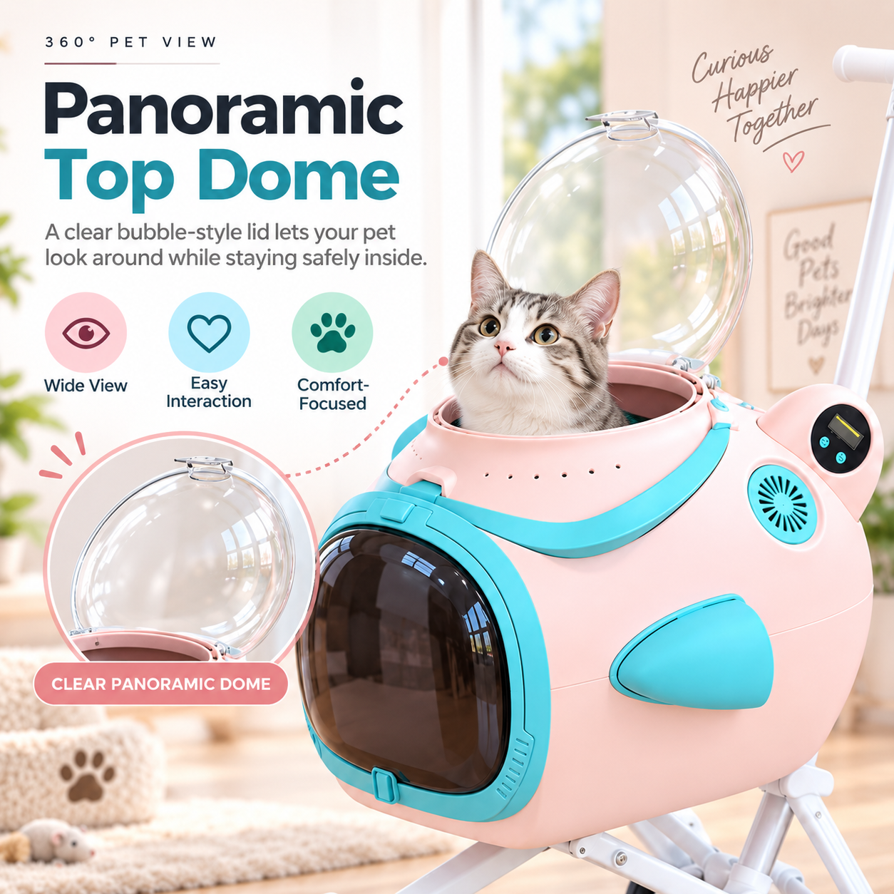 Detachable Capsule Pet Stroller