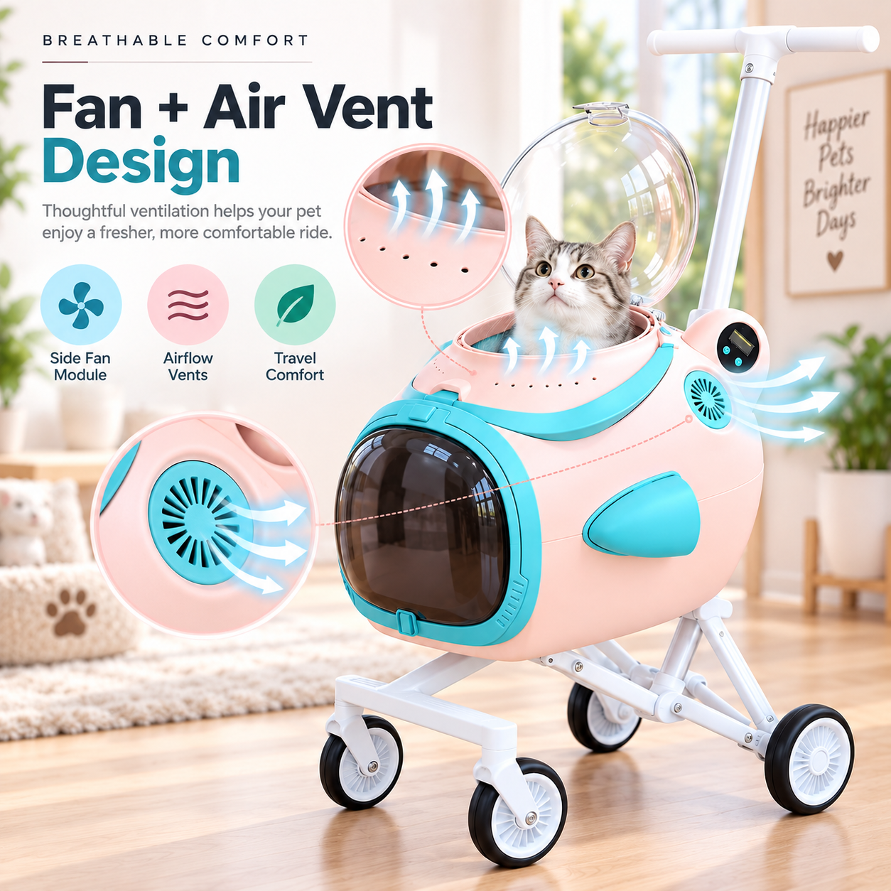Detachable Capsule Pet Stroller