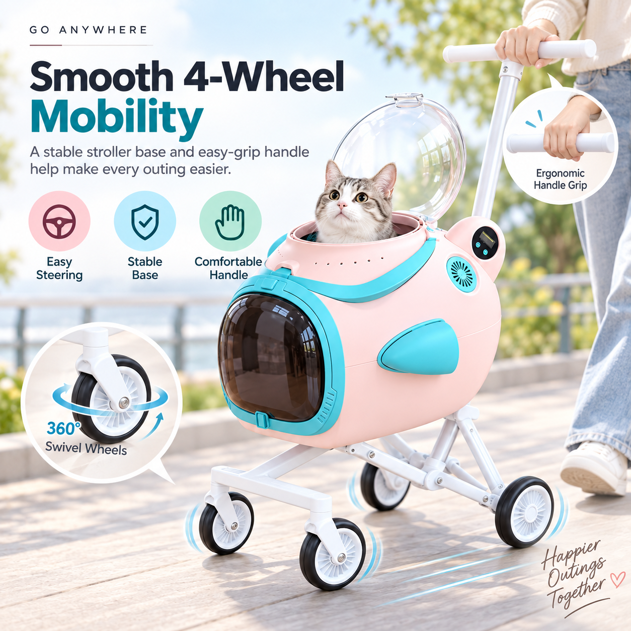 Detachable Capsule Pet Stroller