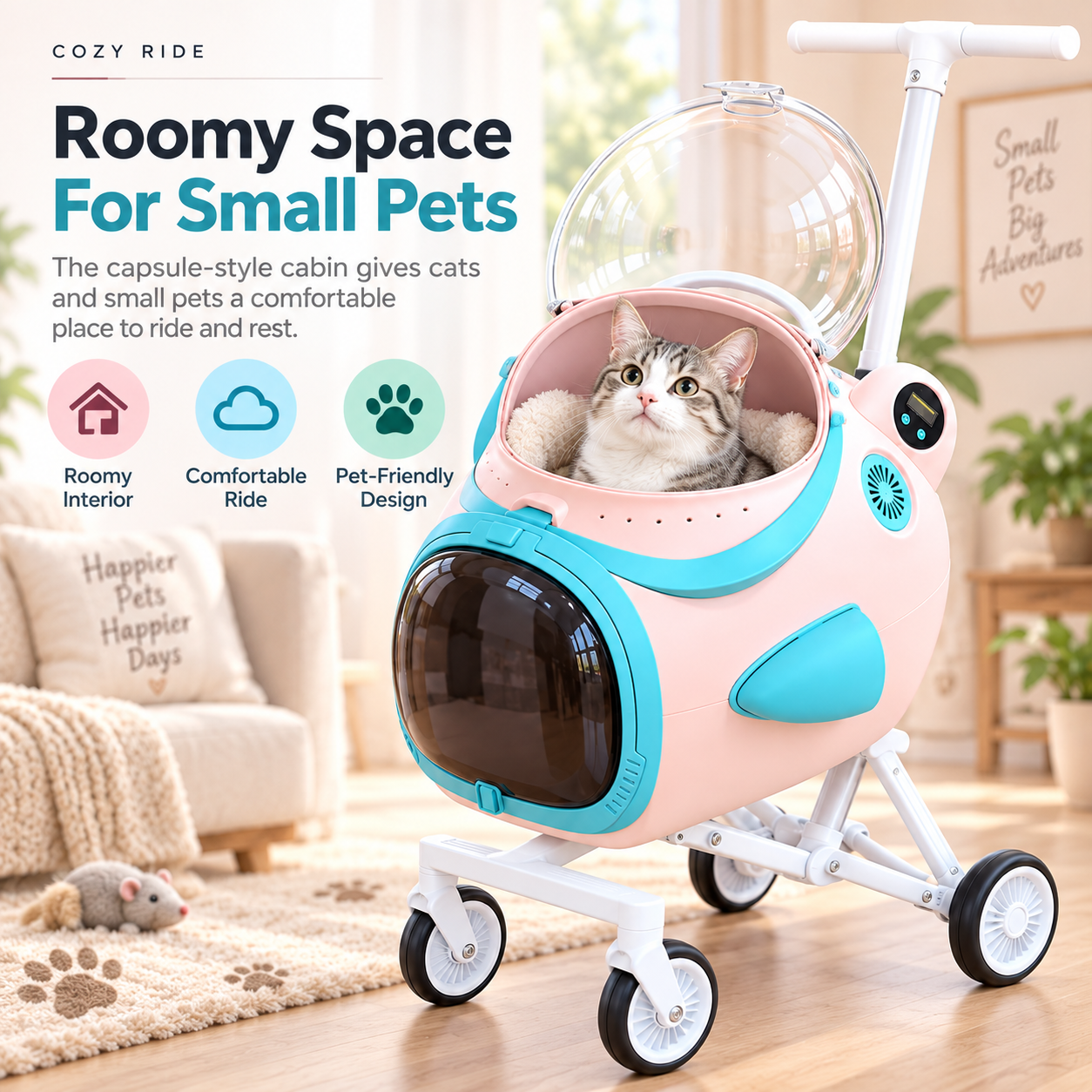Detachable Capsule Pet Stroller