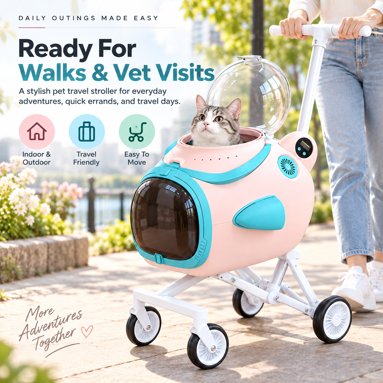 Detachable Capsule Pet Stroller
