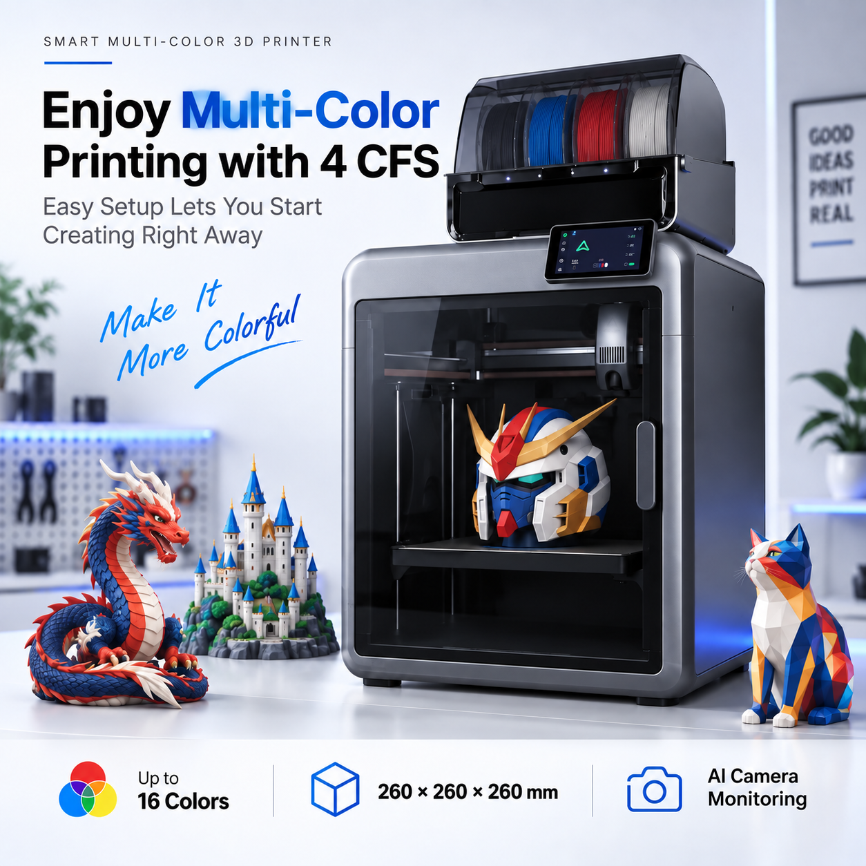 Enclosed Multi-Color 3D Printer