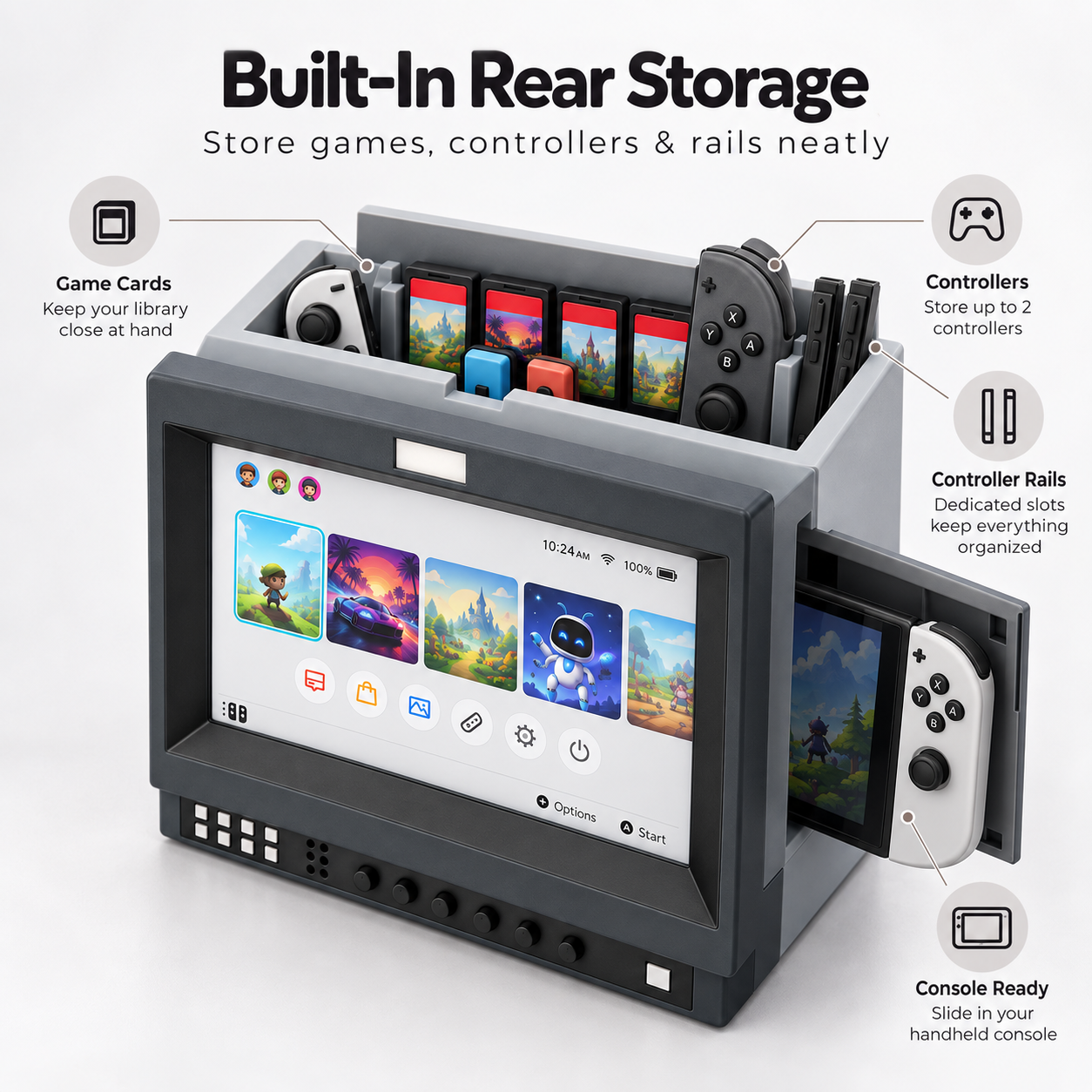 CRT-Style Handheld Console Display Stand