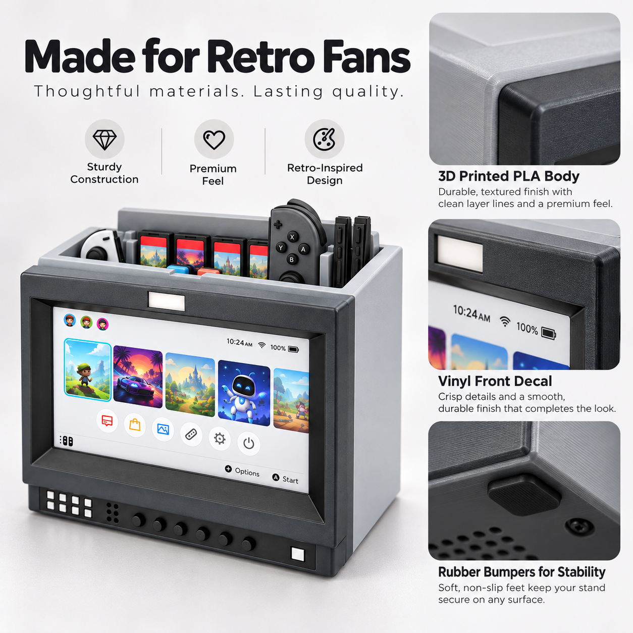 CRT-Style Handheld Console Display Stand