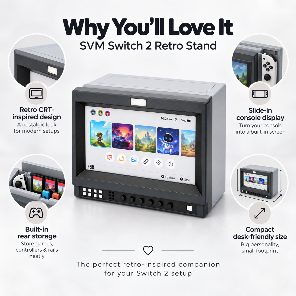 CRT-Style Handheld Console Display Stand
