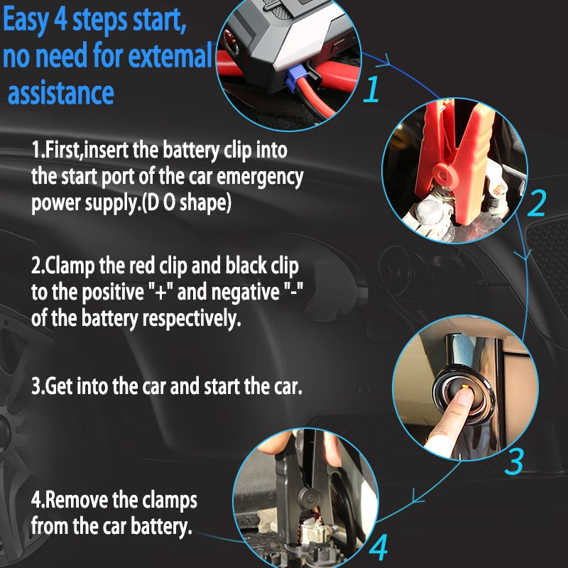 A12 Portable Jump Starter with LED & USB