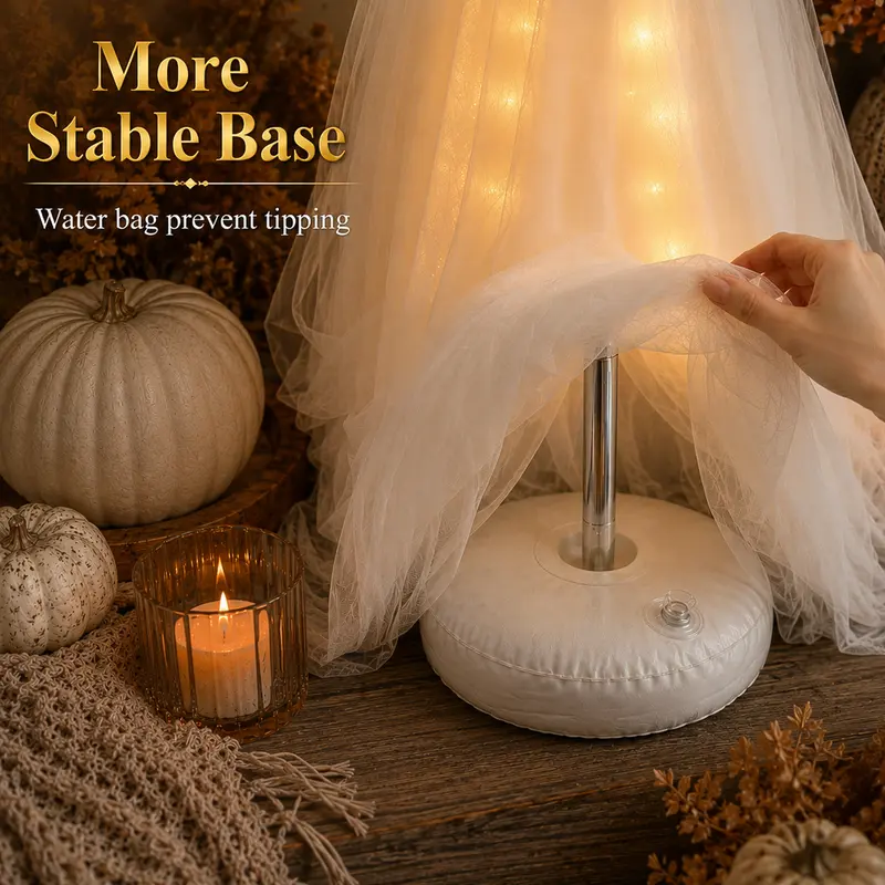 2-Pack Spooky Halloween Indoor Ghost Decor Kit - Home Supplies with Upgraded Fabric, Timer Remote Control, Ideal for Indoor Table, Cabinet, Fireplace