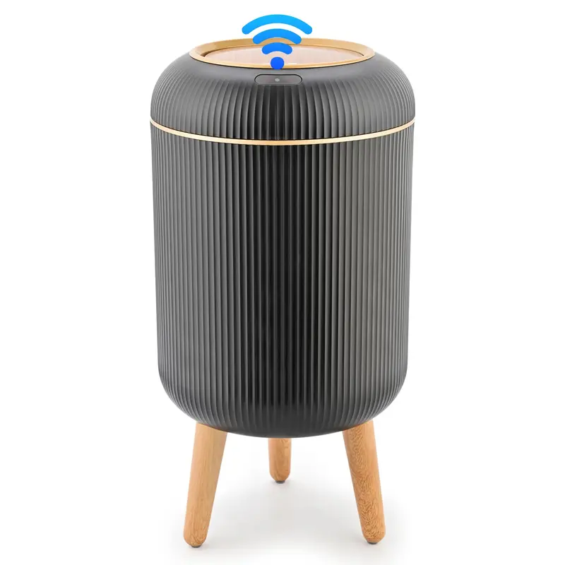 Qcncln Smart Induction Waterproof Trash Can for Bathroom, Bedroom, Office Nordic Style, Household Items Saving Space Motion Sensor Multifunctional Home Goods Environmentally Friendly Automatic summerwins