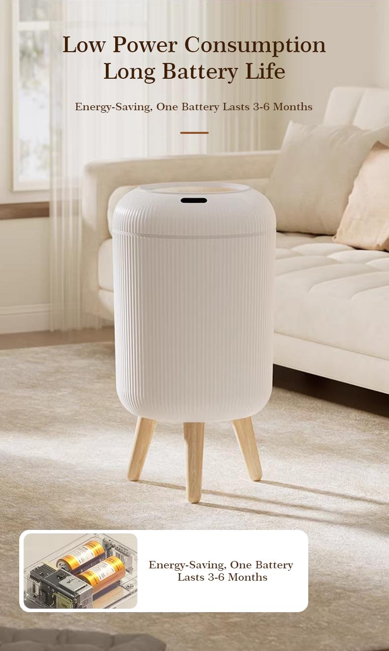 Pukomc Smart Induction Waterproof Trash Can for Bathroom, Bedroom, Office Nordic Style, Household Items Saving Space Motion Sensor Multifunctional Home Goods Environmentally Friendly Automatic summerwins