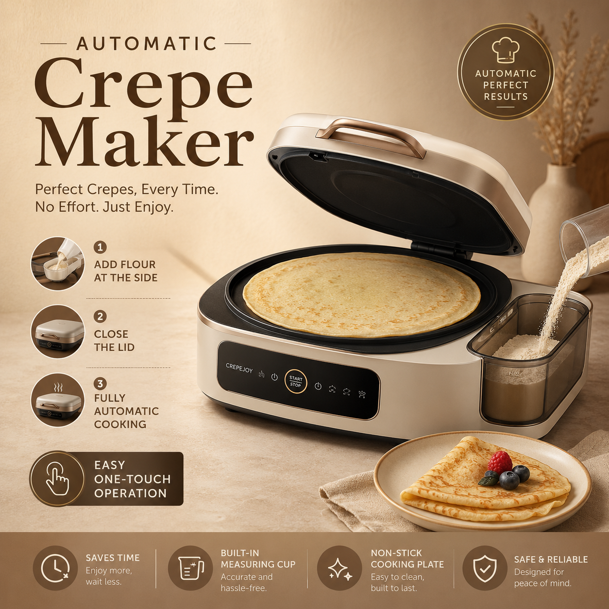 Fully automatic electric griddle