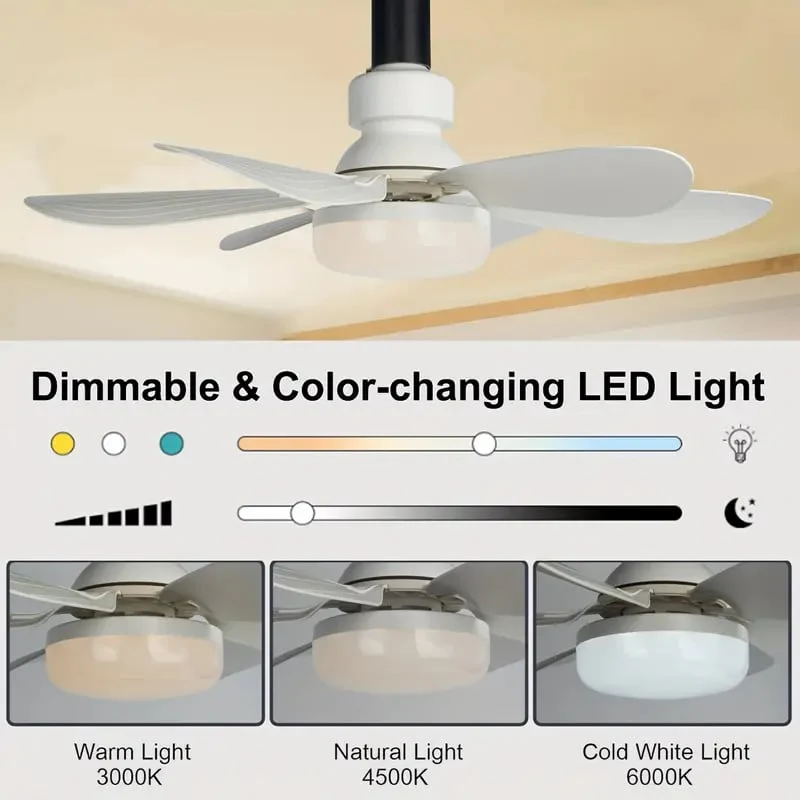 🏆LAST DAY SALE 30% OFF🔥Smart LED Ceiling Fan Light – 20.5” Ultra-Quiet with Remote 🎯 | E27 + FREE B22 Adapter 🔌 | For Bedroom 😴, Kitchen 👩‍🍳 & Garage 🛠️ – UK Ready! 🇬🇧