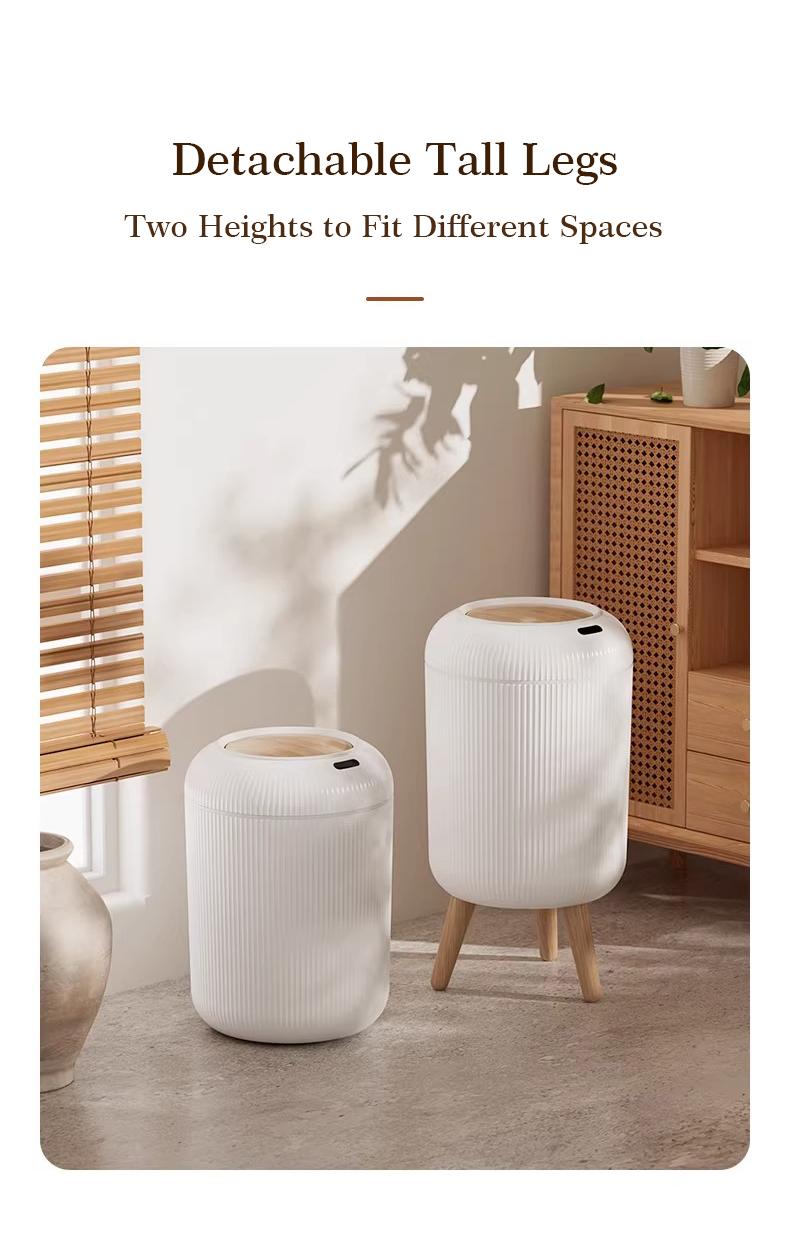 Pukomc Smart Induction Waterproof Trash Can for Bathroom, Bedroom, Office Nordic Style, Household Items Saving Space Motion Sensor Multifunctional Home Goods Environmentally Friendly Automatic summerwins