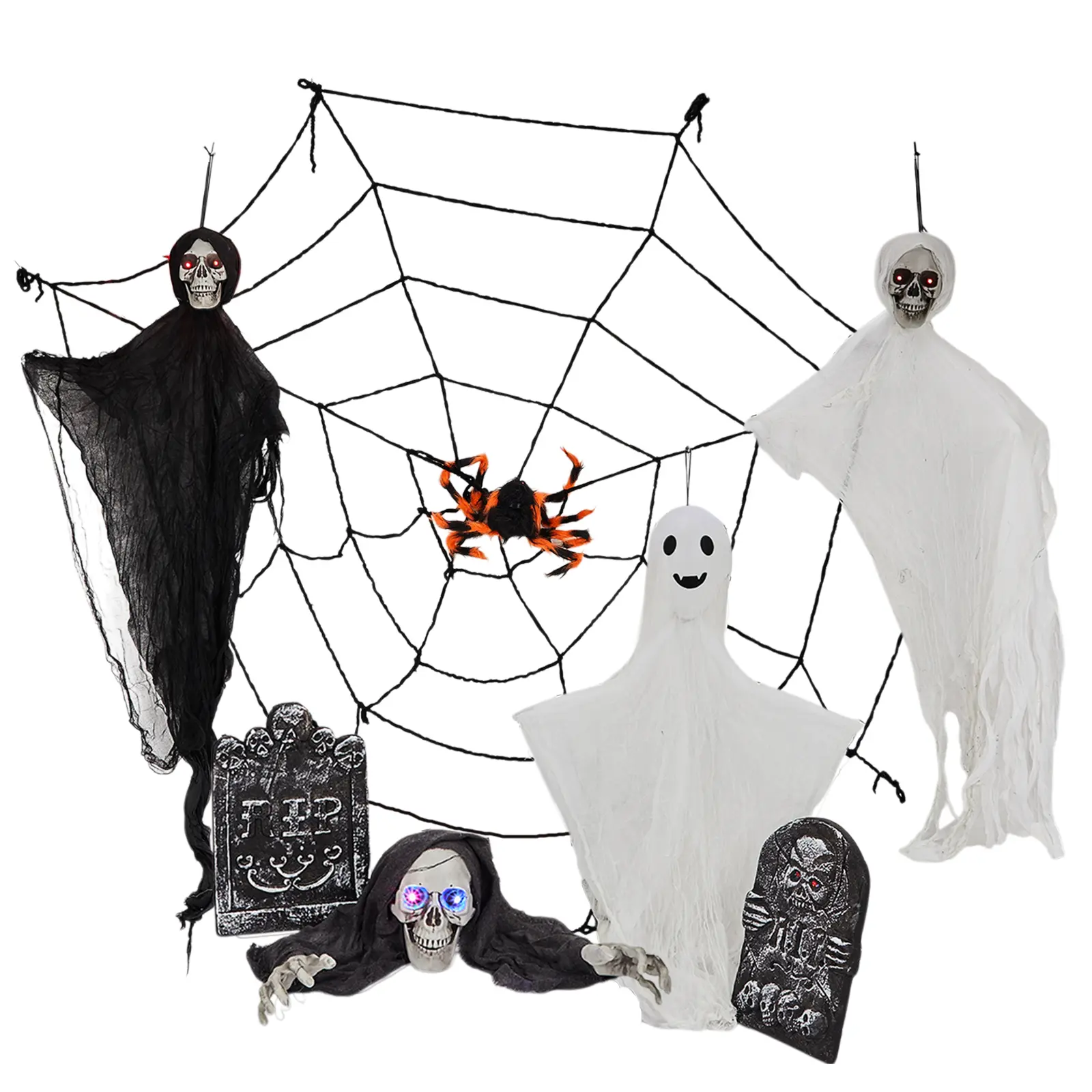 12ft Giant Hanging Witch Halloween Decor, Sound & Motion Activated Animatronic Witch with Glowing LED Eyes, Scary Talking Witch Prop for Yard Haunted House Party Decor, Battery Operated (Batteries Not Included)