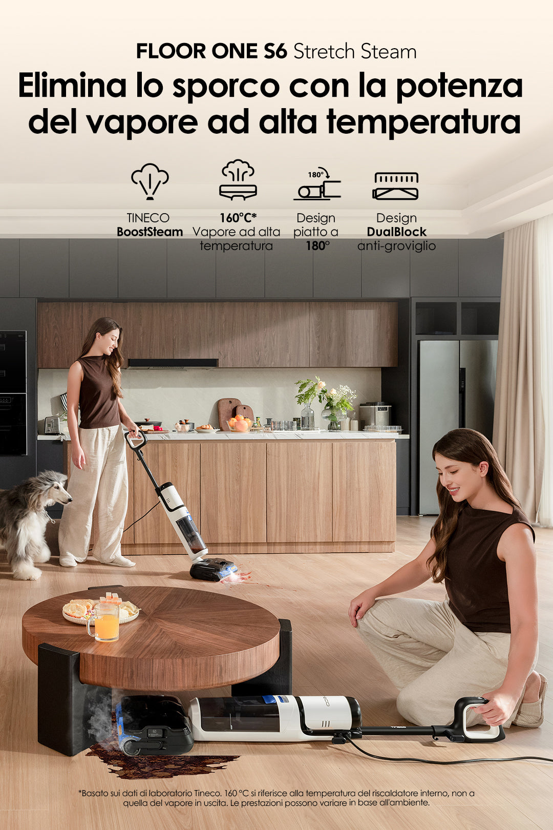 Tineco FLOOR ONE S6 Stretch Steam: aspirapolvere per liquidi e solidi, aspirapolvere per liquidi e solidi, aspirapolvere con funzione lavaggio, aspirapolvere, aspirapolvere per liquidi e solidi, Tineco Floor One S5. Aspirapolvere Tineco, Tineco S7, pulitore per liquidi, pulitore a vapore
Il FLOOR ONE S6 Stretch Steam rimuove lo sporco con la potenza del vapore ad alta temperatura: &egrave; dotato di TINECO BoostSteam, vapore ad alta temperatura a 160 &deg;C, un design piatto a 180&deg; e il design anti-groviglio DualBlock; inoltre, &egrave; gi&agrave; da 3 anni consecutivi il marchio leader mondiale nel settore degli aspirapolvere per liquidi e solidi.
