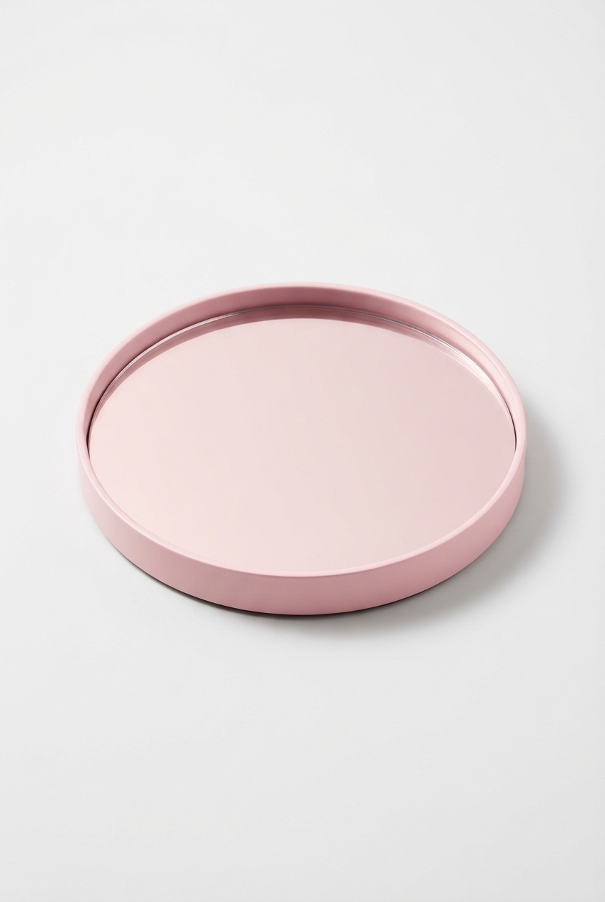 Rectangular vanity mirror tray for dresser organization