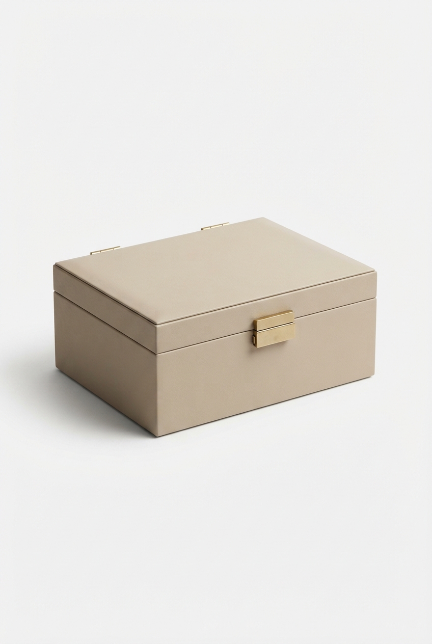 Small jewelry organizer box for dresser top