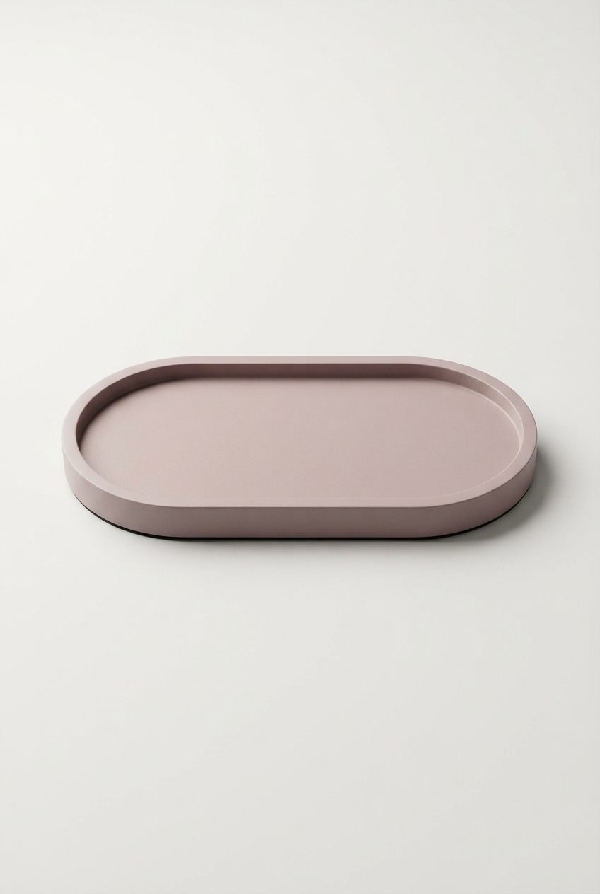 Oval decorative storage tray for vanity decor