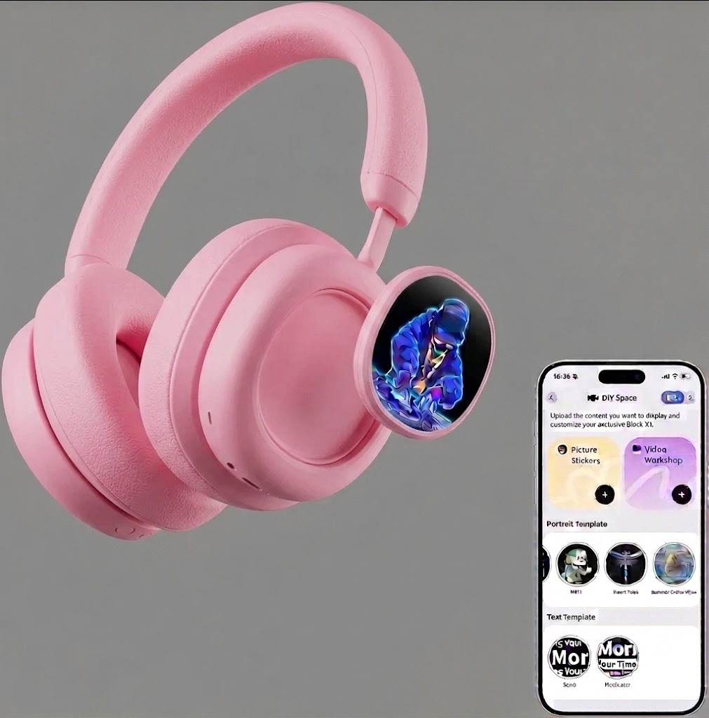 Wireless Over-Ear Headphones – Noise Cancelling, Dual OLED Touchscreens & 60H Playtime