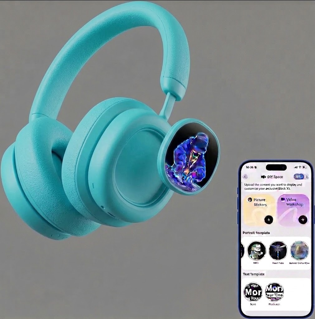 Wireless Over-Ear Headphones – Noise Cancelling, Dual OLED Touchscreens & 60H Playtime