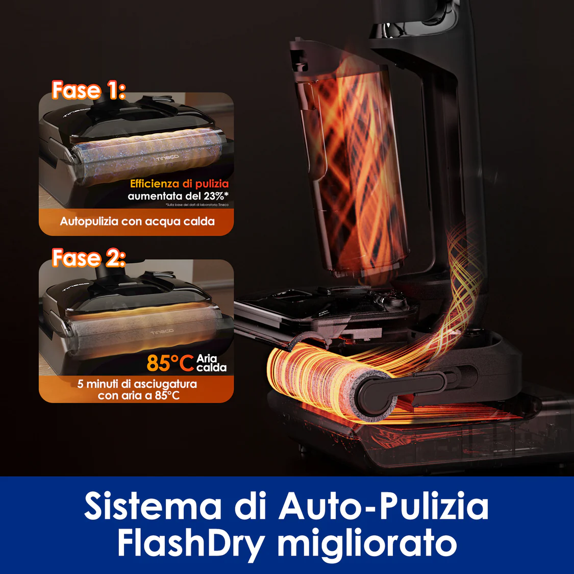 FLOOR ONE S7 Stretch Steam Lavapavimenti e Aspirapolvere a Vapore Senza Fili