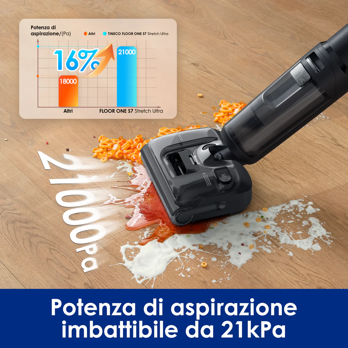 FLOOR ONE S7 Stretch Steam Lavapavimenti e Aspirapolvere a Vapore Senza Fili
